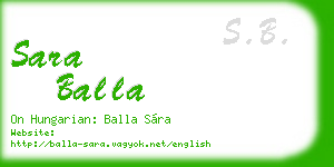 sara balla business card
