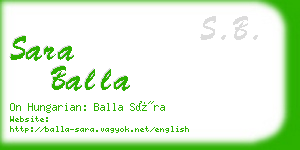 sara balla business card